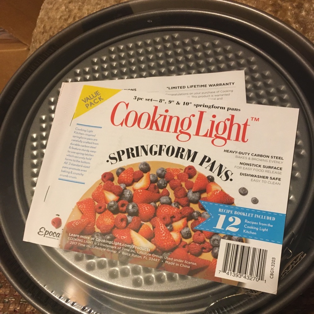 CookingLight Springform Pans 3pc Set- 8”, 9”, 10”